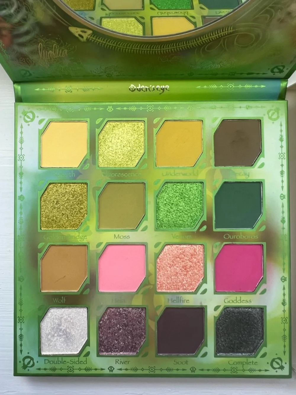 oden's eye angelica nyqvist Eyeshadow Palette – Vibrant Greens & Pink Shades - Picture 3 of 4